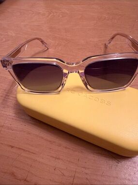 Marc Jacobs Clear Acetate Sunglasses with Brown Lenses